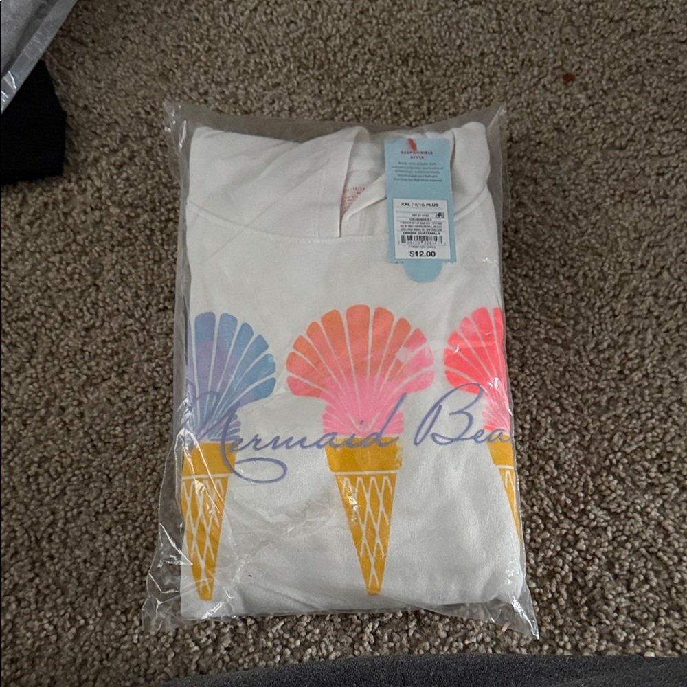 White sweatshirt with Colorful Ice Cream Print